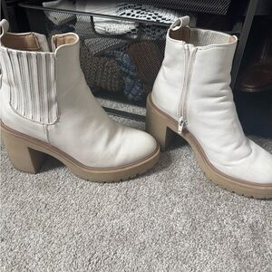 Women's Cream Ankle Boots